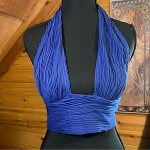 Y2k Halter Neck Pleated Top
